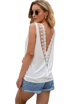 Women's Sexy Hollow Lace Patchwork V-Neck Top