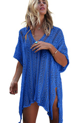 $44.98 Crochet Knitted Tassel Tie Kimono Beachwear