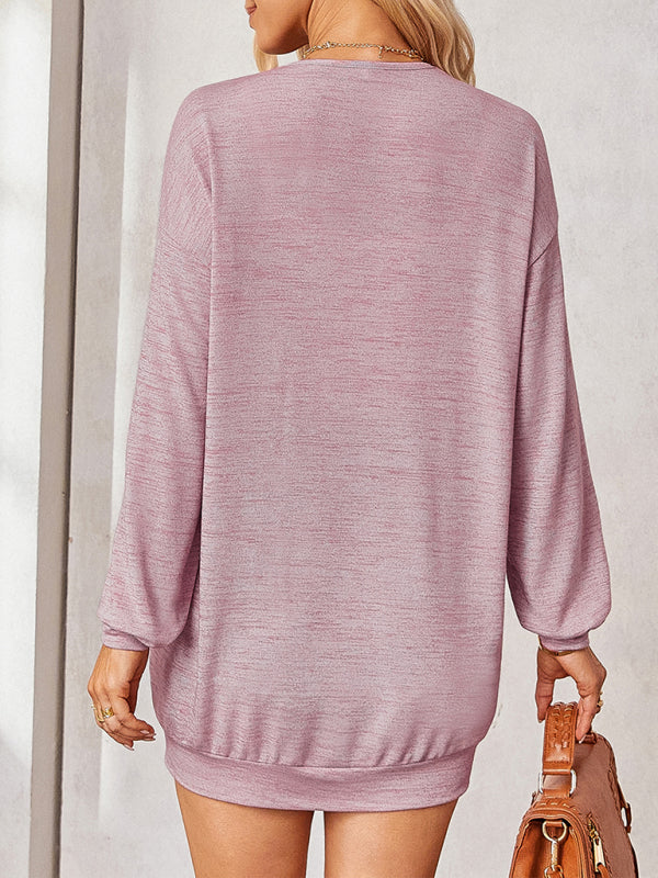 Women's thin knitted medium and long sweater