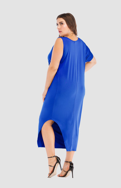 Women's Solid Color Irregular Long Dress