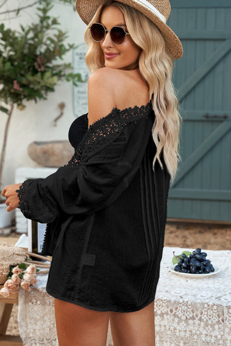 $36 Crochet Lace Three-Quarter Sleeve Blouse