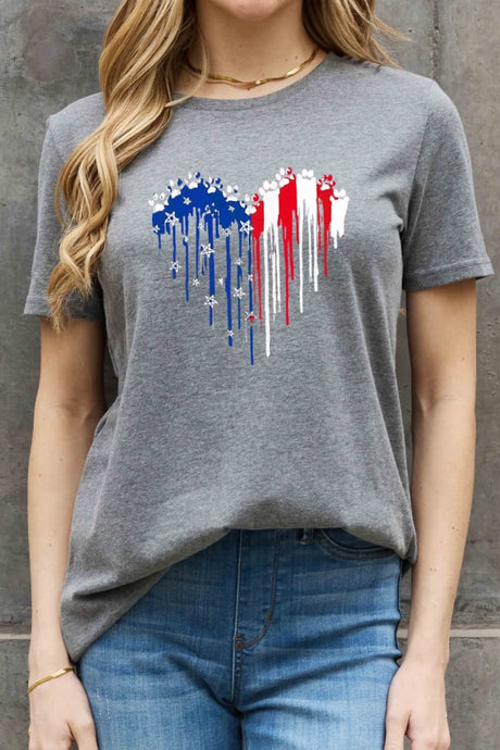 Simply Love Full Size Star Heart Graphic Cotton Tee