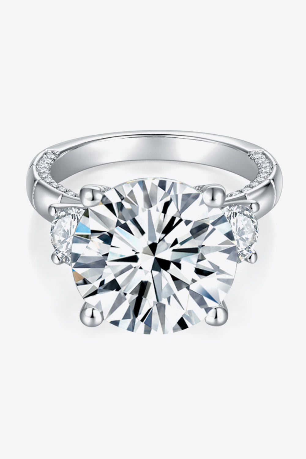 Opulence Emporion's - 8.6 Carat Moissanite Platinum-Plated Ring