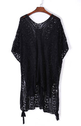 $44.98 Crochet Knitted Tassel Tie Kimono Beachwear