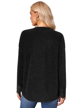 Women's fashion knitted lace V-neck bottoming shirt