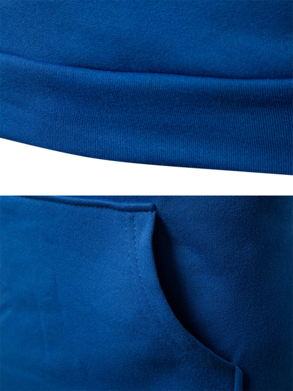 Men's Solid Color Slim Fit Hooded Long Sleeve Sweatshirt