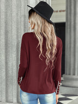 Women's casual loose T-shirt solid top