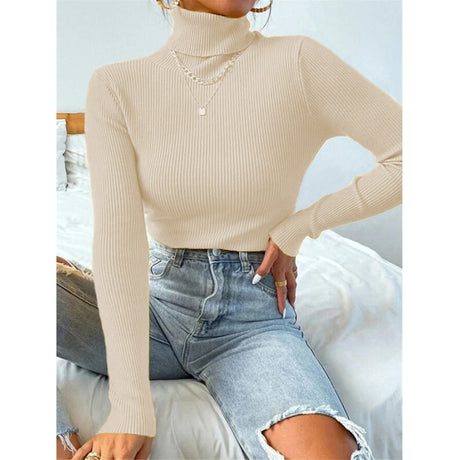 Women's Christmas turtleneck tight knit top