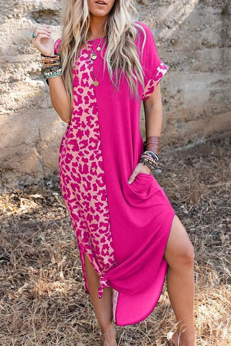 New Street Trendy Women's Round Neck Package Hip Skirt Long Skirt Dress