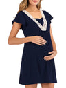 Women's maternity V-neck short sleeve Nursing Dress