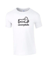Men's COUCH POTATO Print Short Sleeve Round Neck T-Shirt Parent-child Wear