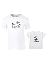 Men's COUCH POTATO Print Short Sleeve Round Neck T-Shirt Parent-child Wear