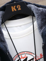 Men’s Color Block Faux Fur Lining Zip Front Hooded Drawstring Hood Sweatshirt Jacket