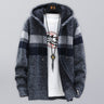 Men’s Color Block Faux Fur Lining Zip Front Hooded Drawstring Hood Sweatshirt Jacket
