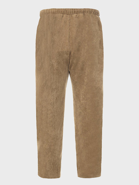 Men's Solid Color Crop Straight Leg Corduroy Pants