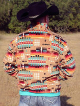 Men's Retro Geometric Print Fleece Sweatshirts