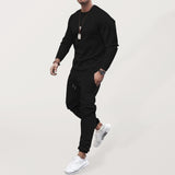 Men's Solid Color Sweatshirt And Sweatpant Two Piece Sets