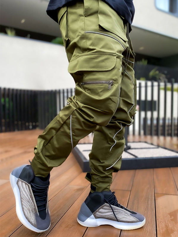 Men's Multi-pocket Line Design Cargo Pants