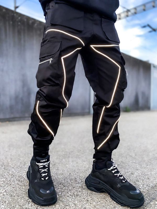 Men's Multi-pocket Line Design Cargo Pants