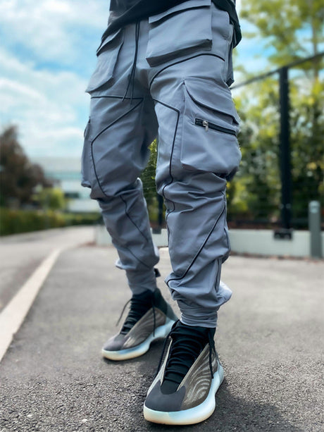 Men's Multi-pocket Line Design Cargo Pants