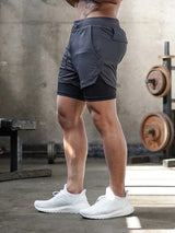 Men's athleisure fake two-piece shorts