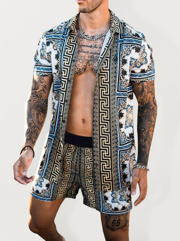Men's Hawaiian Shirt And Shorts Set 3 Tropical Prints Great Casual Streetwear