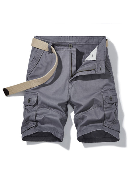 Men's Belted Double Pocket Cargo Shorts