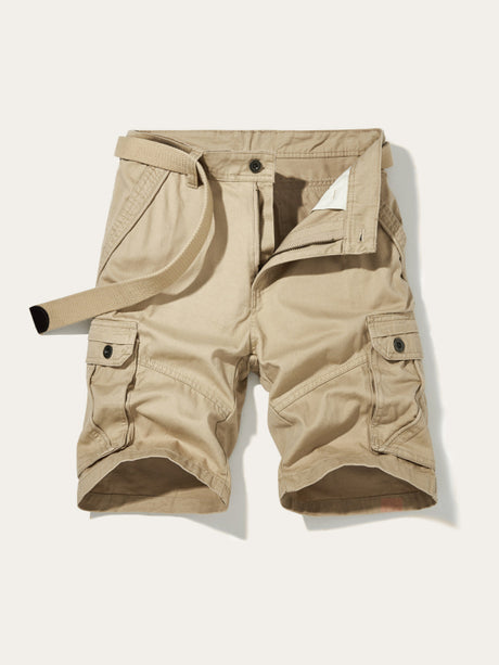 Men's Belted Double Pocket Cargo Shorts