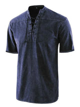 Men's Contrast Lacing Crewneck T-shirt