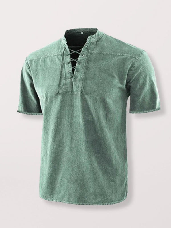 Men's Contrast Lacing Crewneck T-shirt