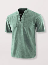 Men's Contrast Lacing Crewneck T-shirt