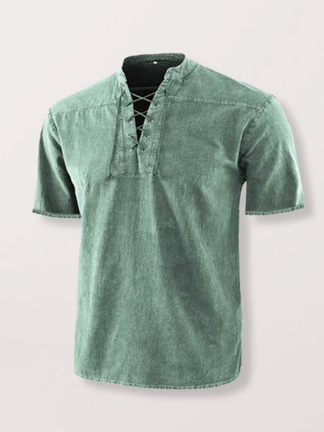 Men's Contrast Lacing Crewneck T-shirt
