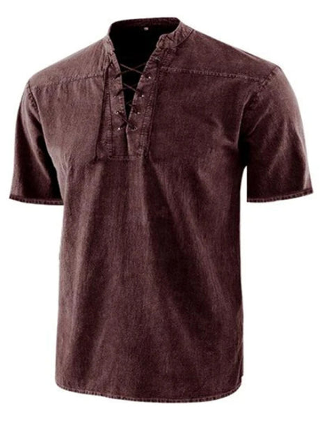Men's Contrast Lacing Crewneck T-shirt