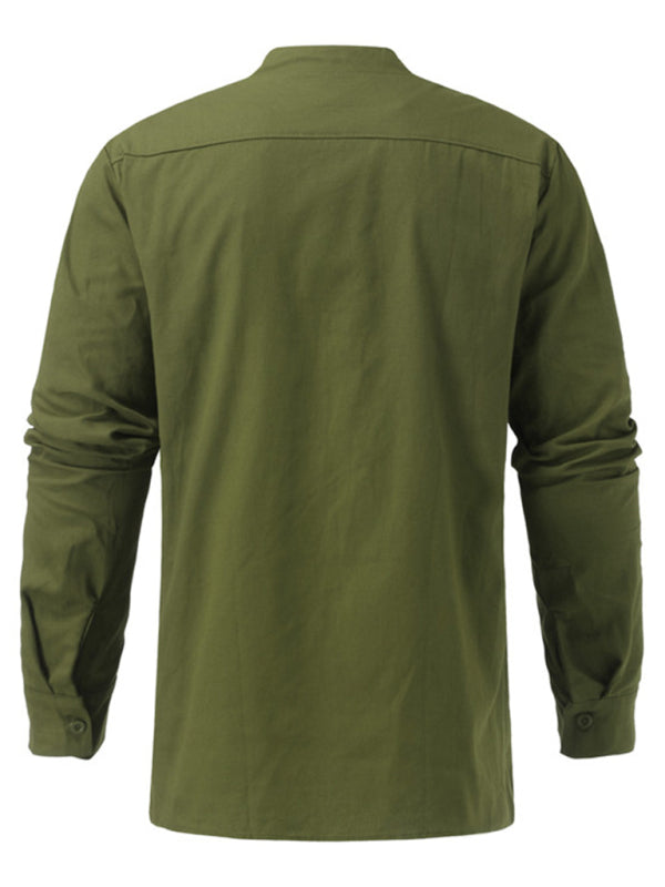 Men's Solid Color Long Sleeve Lace-up Rib Sweater