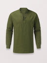 Men's Solid Color Long Sleeve Lace-up Rib Sweater