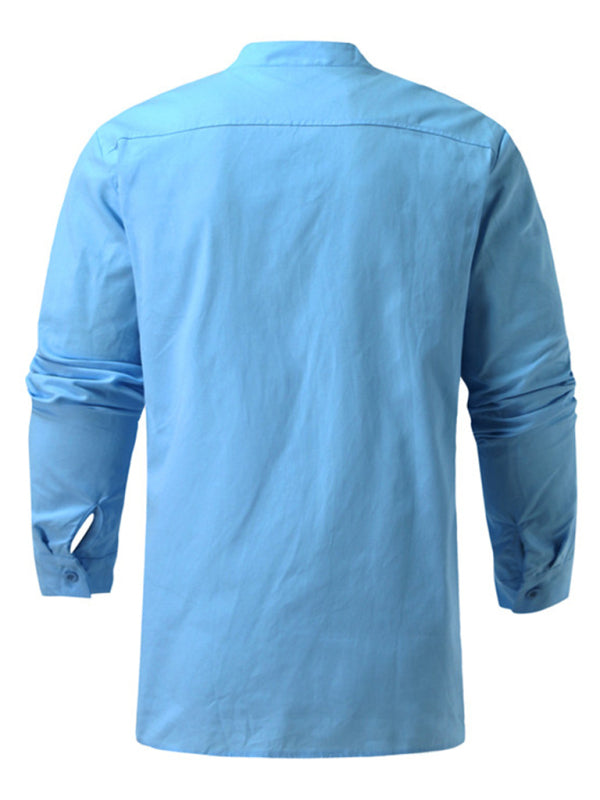 Men's Solid Color Long Sleeve Lace-up Rib Sweater