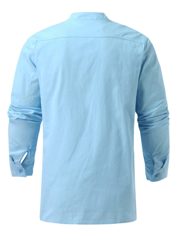 Men's Solid Color Long Sleeve Lace-up Rib Sweater