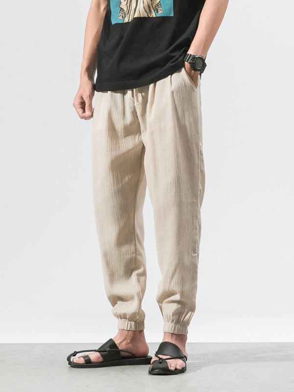 Men's Solid Color Linen Pants