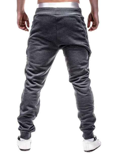 Men's Solid Color Zip Cuff Joggers