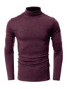 Men's long-sleeved solid color turtleneck bottoming T-shirt top