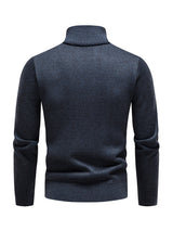 Men's stand-up collar thickened patchwork half-zip lapel sweater pullover sweater
