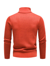Men's stand-up collar thickened patchwork half-zip lapel sweater pullover sweater
