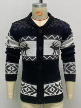 Men's Christmas jacquard sweater button cardigan sweater
