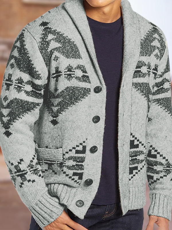 Men's Christmas jacquard sweater button cardigan sweater