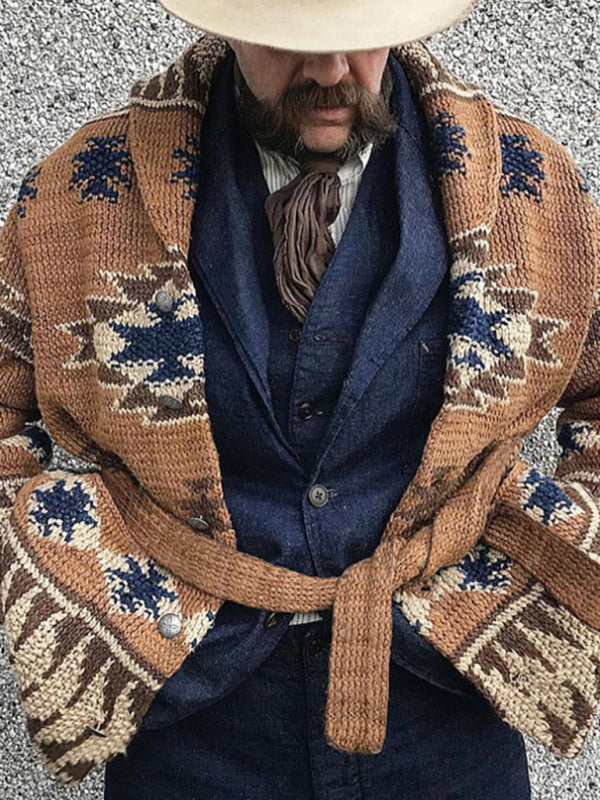 Men's Christmas jacquard sweater button cardigan sweater