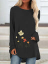 Ladies T-Shirt With Loose Round Neck And Casual Style