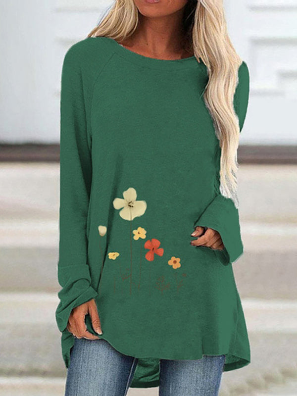 Ladies T-Shirt With Loose Round Neck And Casual Style