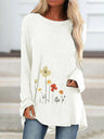 Ladies T-Shirt With Loose Round Neck And Casual Style