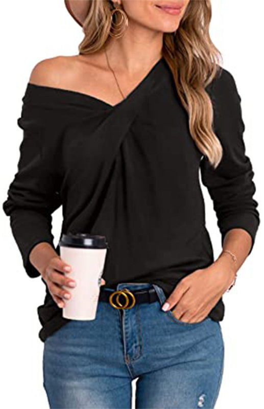 Women's Long Sleeve V Neck T Shirts