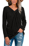 Women's Long Sleeve V Neck T Shirts